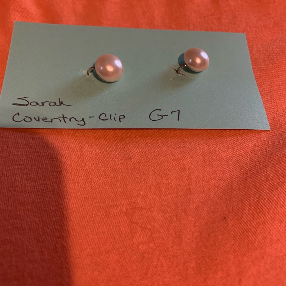 Sarah Coventry Clip Pearl Earrings